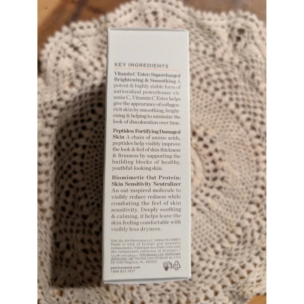 NIB Perricone MD Vitamin C Ester CCC + Ferulic Brightening Under-Eye Cream 0.5oz